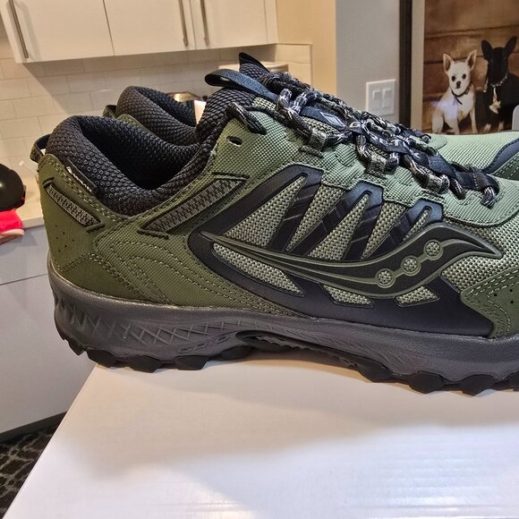 Saucony Grid Peak GTX Gore-Tex® Trail Running Shoes Green /Black S70849-2 SZ 12 - Picture 1 of 13